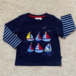 Navy Sailboat Kids Shirt
